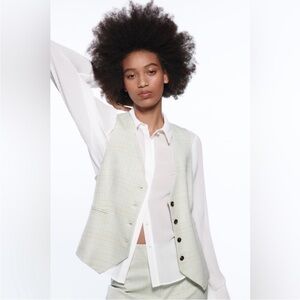 Zara Structured Plaid Vest